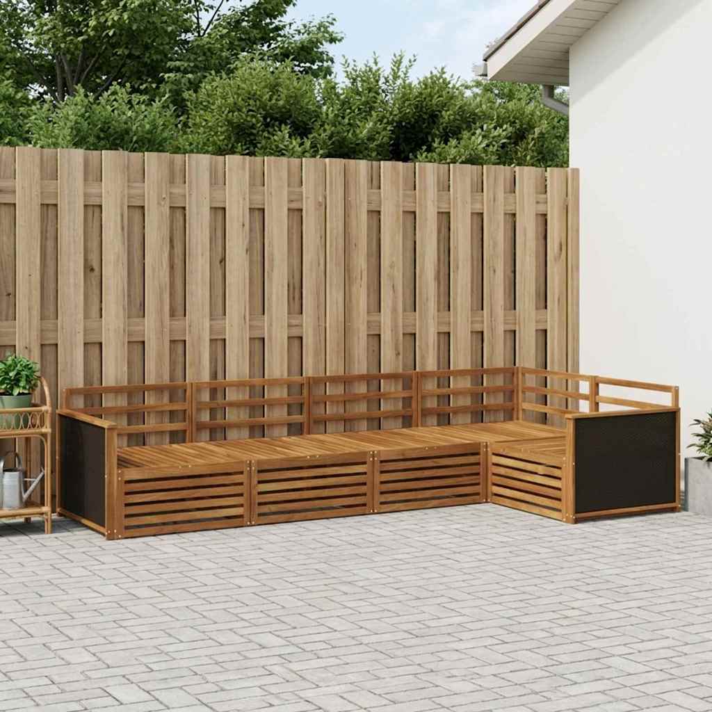 Set di divani da esterno 5 pcs Naturale 323 x 164,5 x 73 cm
