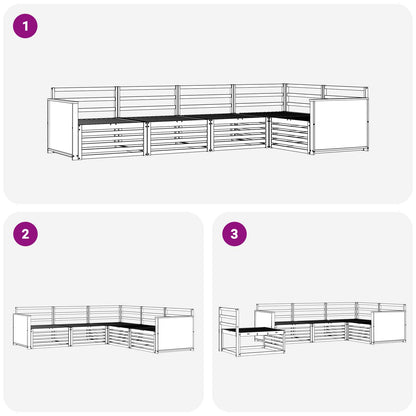 Set di divani da esterno 5 pcs Naturale 323 x 164,5 x 73 cm | homemem39