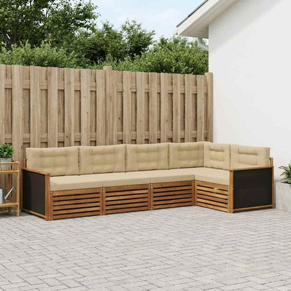 Set di divani da esterno 5 pcs Naturale e Beige