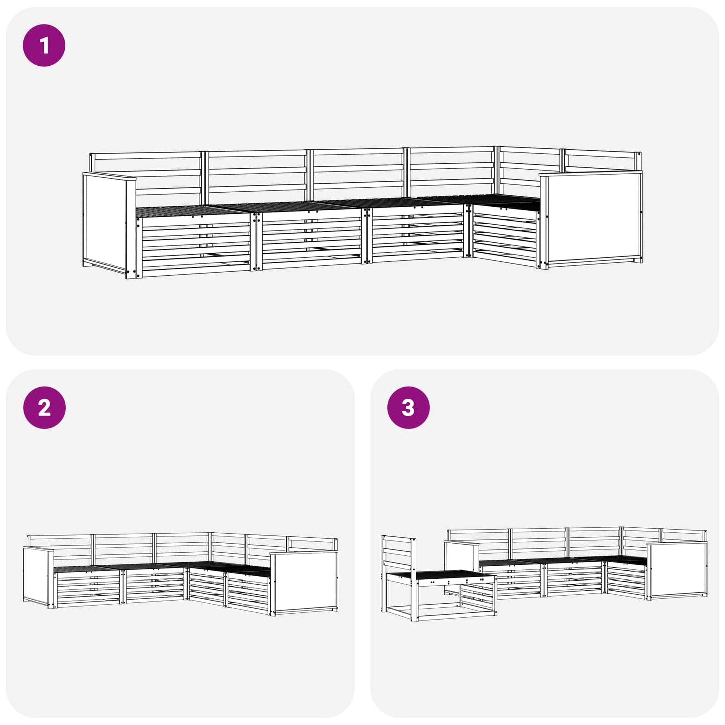 Set di divani da esterno 5 pcs Naturale | homemem39