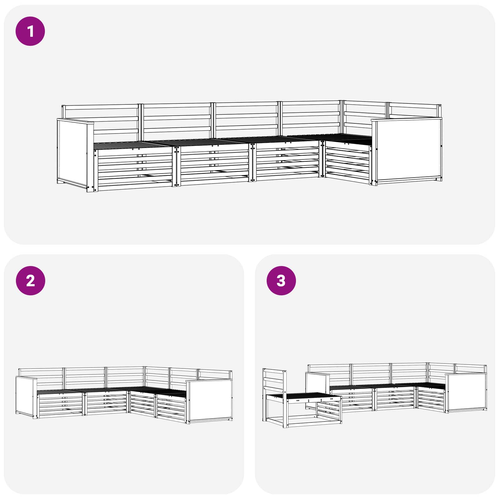 Set di divani da esterno 5 pcs Naturale | homemem39