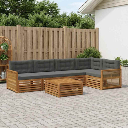 Set di divani da esterno con cuscino 6 pcs Naturale e Antracite