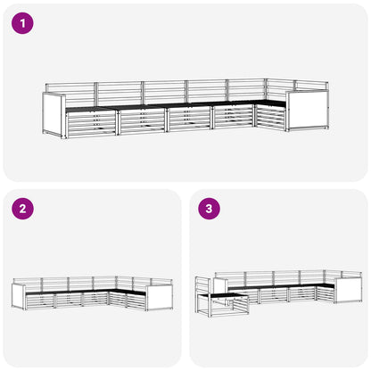 Set di divani da esterno 6 pcs Naturale