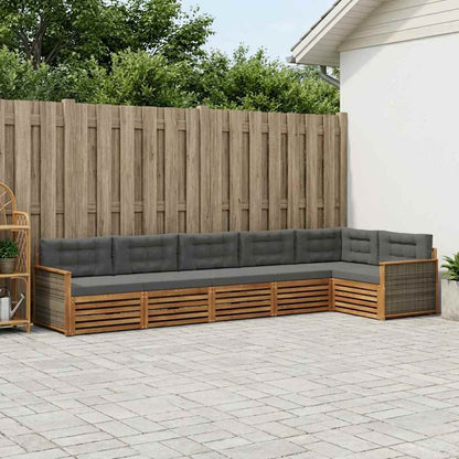 Set di divani da esterno con cuscino 6 pcs Naturale e Antracite