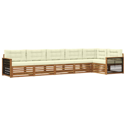 Set di divani da esterno con cuscino 6 pcs Naturale e Crema