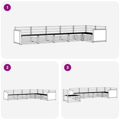 Set di divani da esterno 6 pcs Naturale