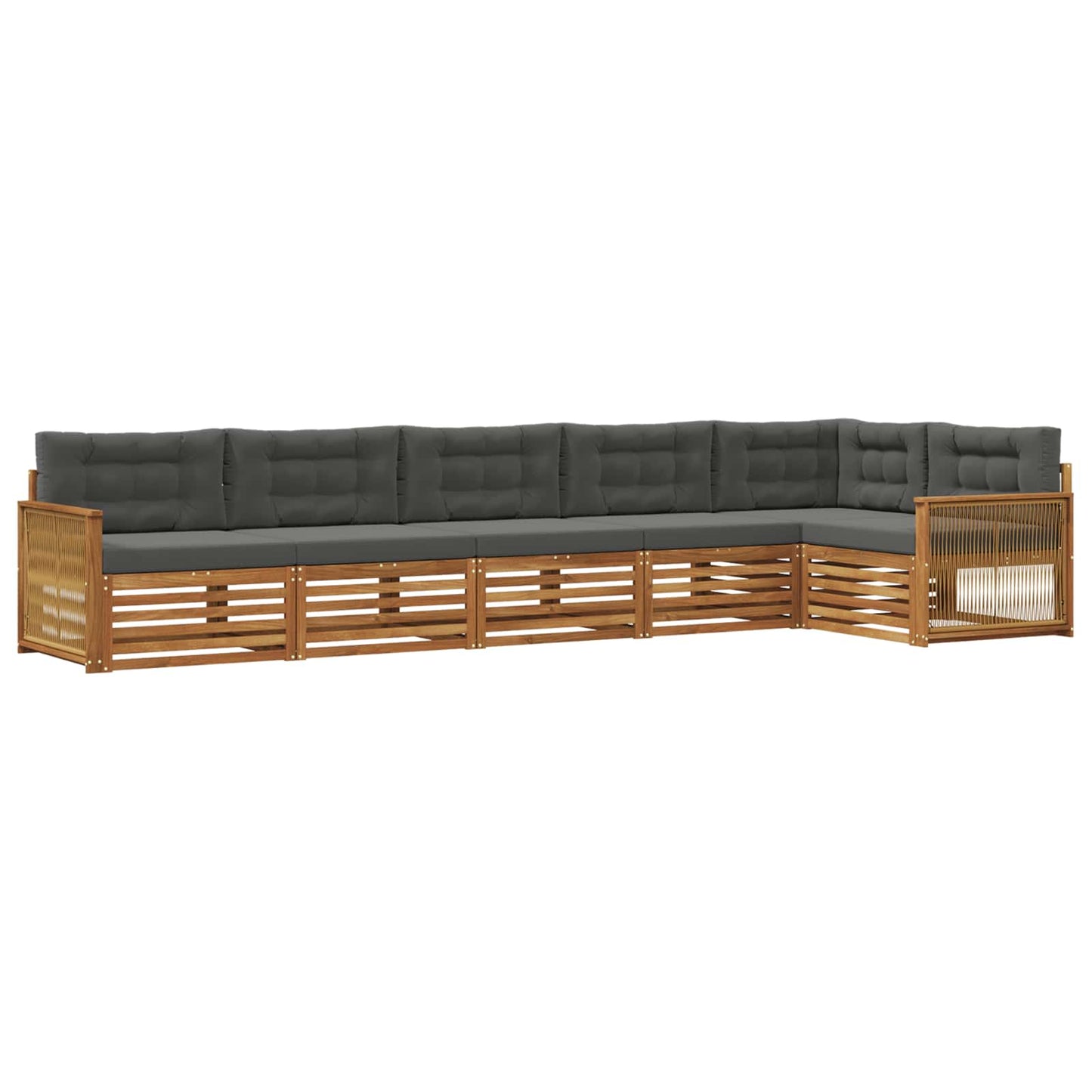 Set di divani da esterno con cuscino 6 pcs Naturale e Antracite