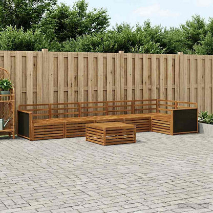 Set di divani da esterno 7 pcs Naturale 79 x 79 x 37 cm | homemem39