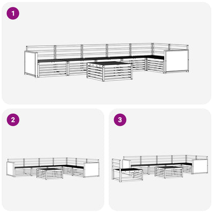 Set di divani da esterno 7 pcs Naturale 79 x 79 x 37 cm | homemem39