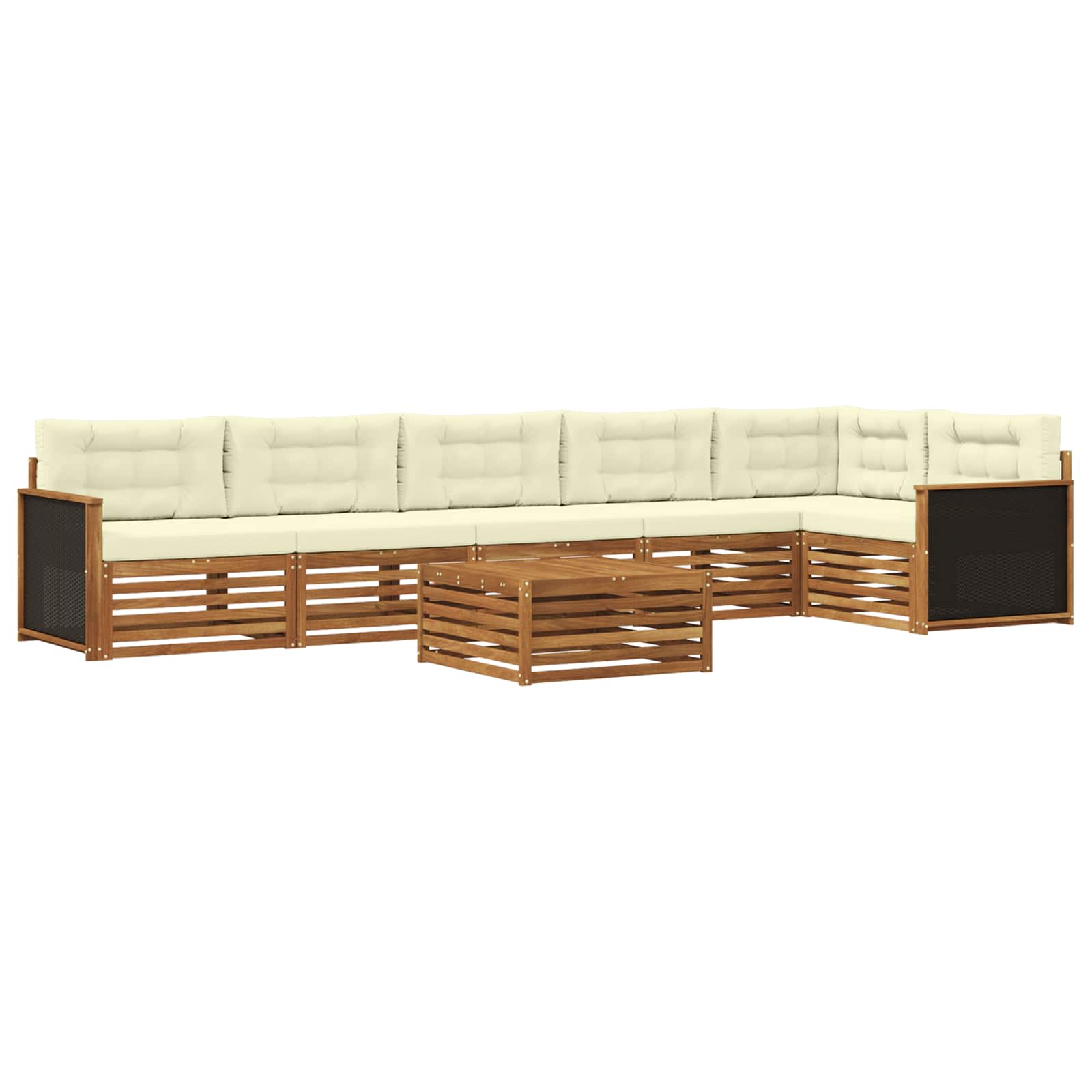 Set di divani da esterno 7 pcs Naturale e Crema 79 x 79 x 37 cm | homemem39