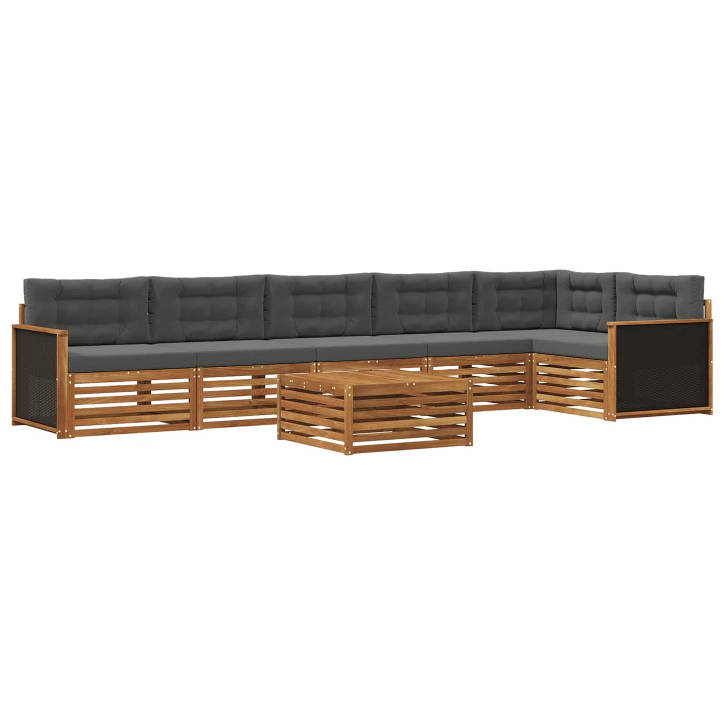 Set di divani da esterno 7 pcs Naturale e Antracite | homemem39