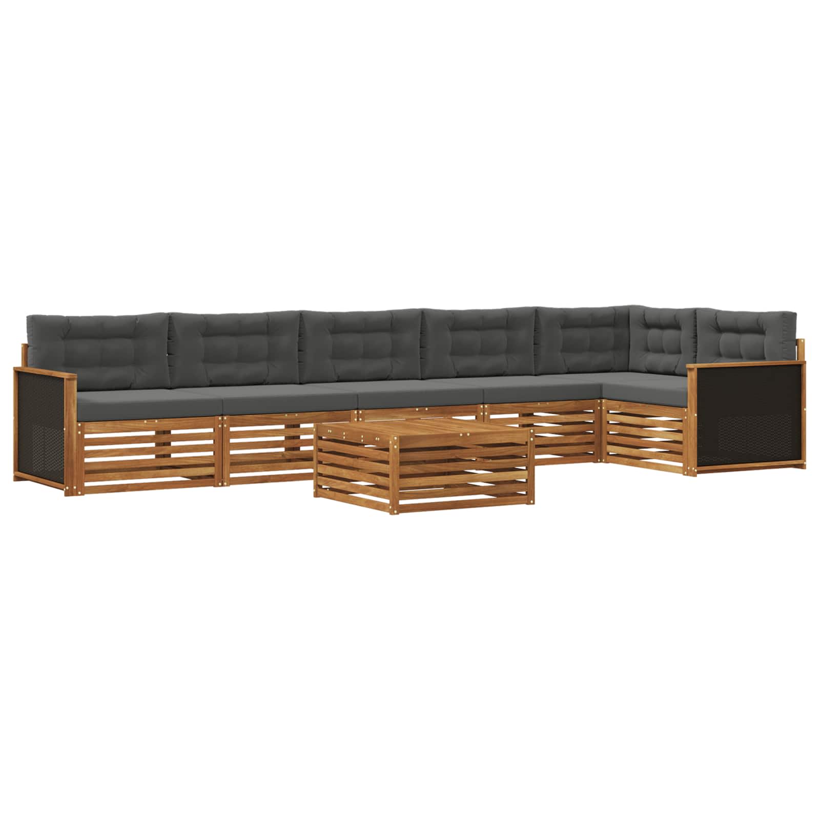 Set di divani da esterno 7 pcs Naturale e Antracite | homemem39