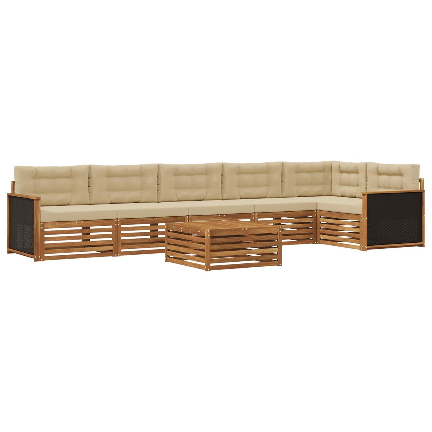 Set di divani da esterno 7 pcs Naturale e Beige 79 x 79 x 37 cm | homemem39