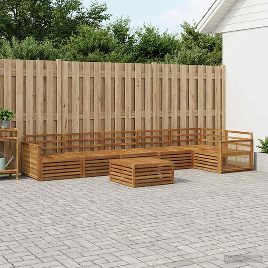 Set di divani da esterno 7 pcs Naturale
