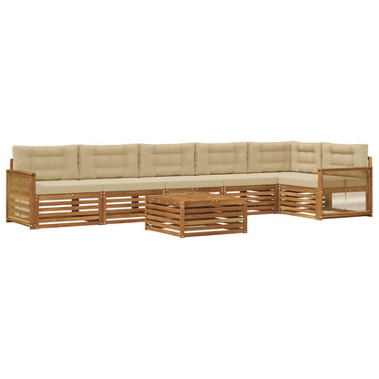 Set di divani da esterno con cuscino 7 pcs Naturale e Beige