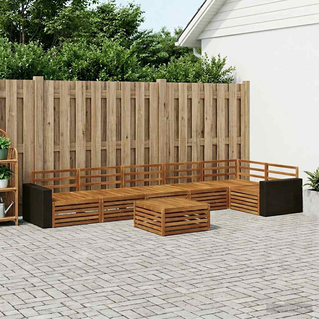 Set di divani da esterno 7 pcs Naturale 79 x 79 x 37 cm | homemem39