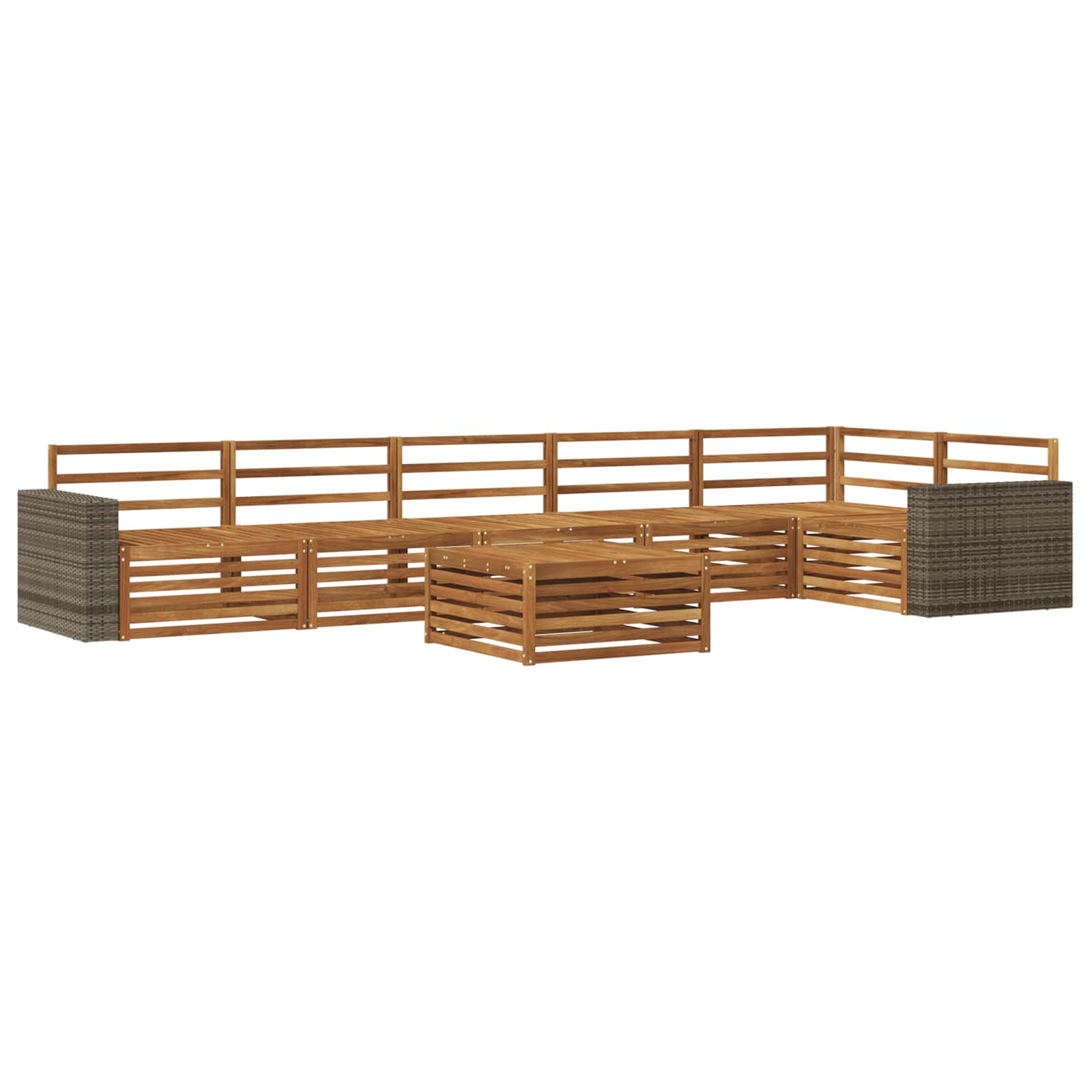 Set di divani da esterno 7 pcs Naturale 79 x 79 x 37 cm | homemem39