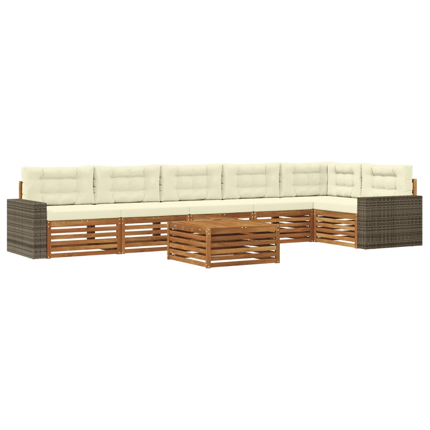 Set di divani da esterno 7 pcs Naturale e Crema 79 x 79 x 37 cm | homemem39
