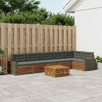 Set di divani da esterno 7 pcs Naturale e Antracite | homemem39