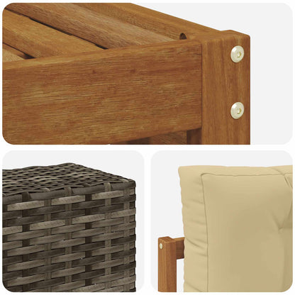 Set di divani da esterno 7 pcs Naturale e Beige 79 x 79 x 37 cm | homemem39