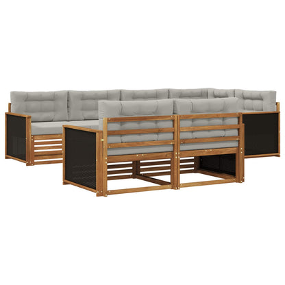 Set di divani da esterno 7 pcs Naturale e Grigio Chiaro | homemem39