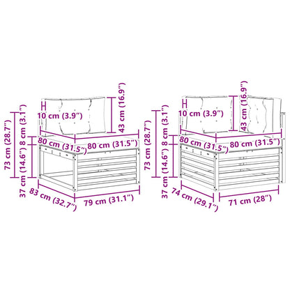 Set di divani da esterno 7 pcs Naturale e Grigio Chiaro | homemem39