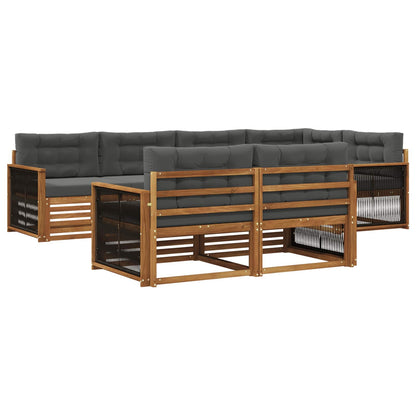 Set di divani da esterno con cuscino 7 pcs Naturale e Antracite | homemem39