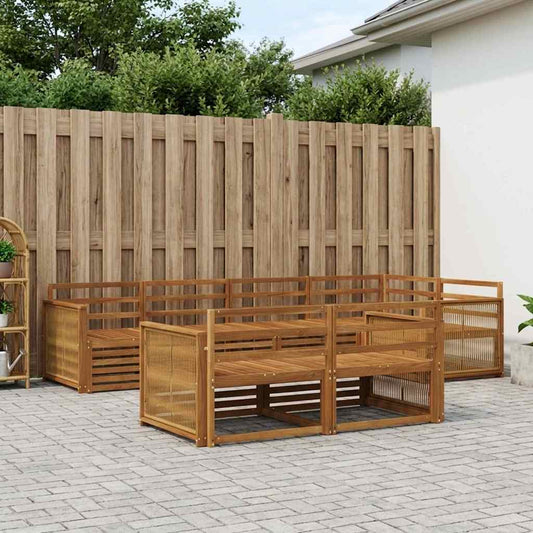 Set di divani da esterno 7 pcs Naturale