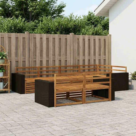 Set di divani da esterno 7 pcs Naturale