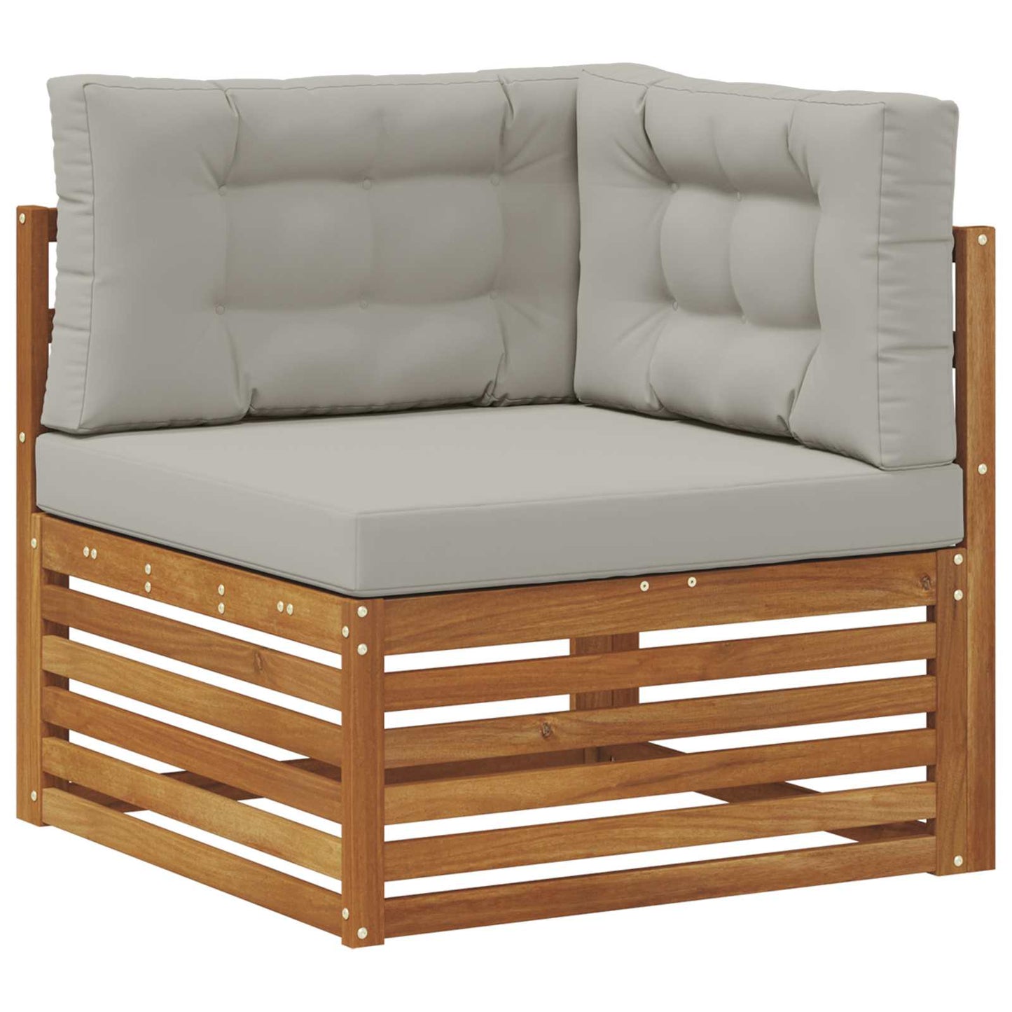 Set di divani da esterno 7 pcs Naturale e Grigio Chiaro
