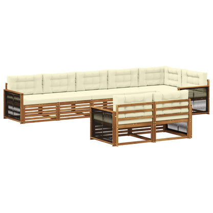 Set di divani da esterno con cuscino 8 pcs Naturale e Crema | homemem39