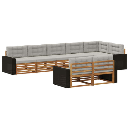 Set di divani da esterno 8 pcs Naturale e Grigio Chiaro | homemem39