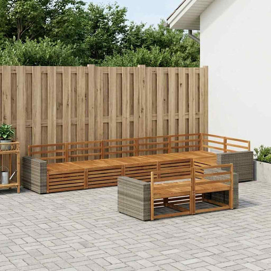 Set di divani da esterno 8 pcs Naturale