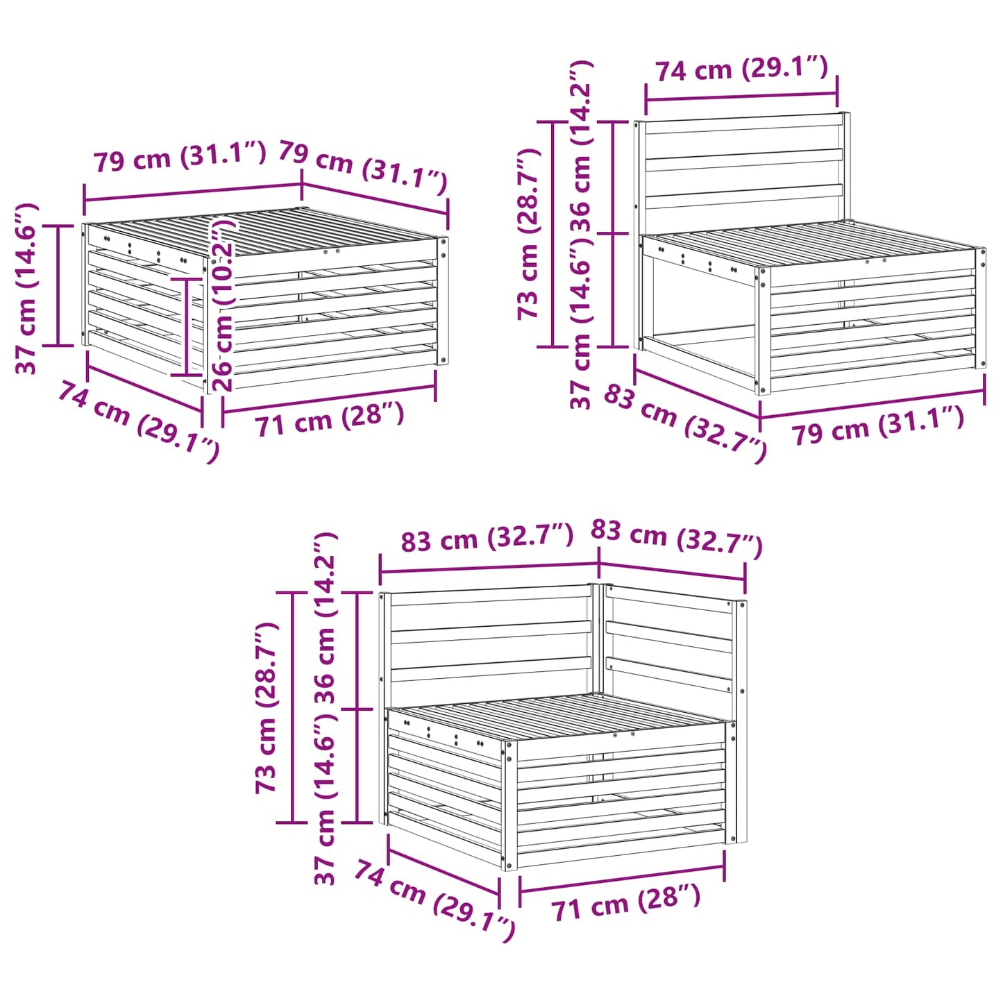 Set di divani da esterno 9 pcs | homemem39