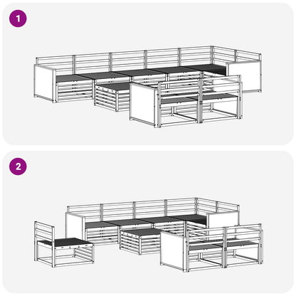 Set di divani da esterno 9 pcs | homemem39