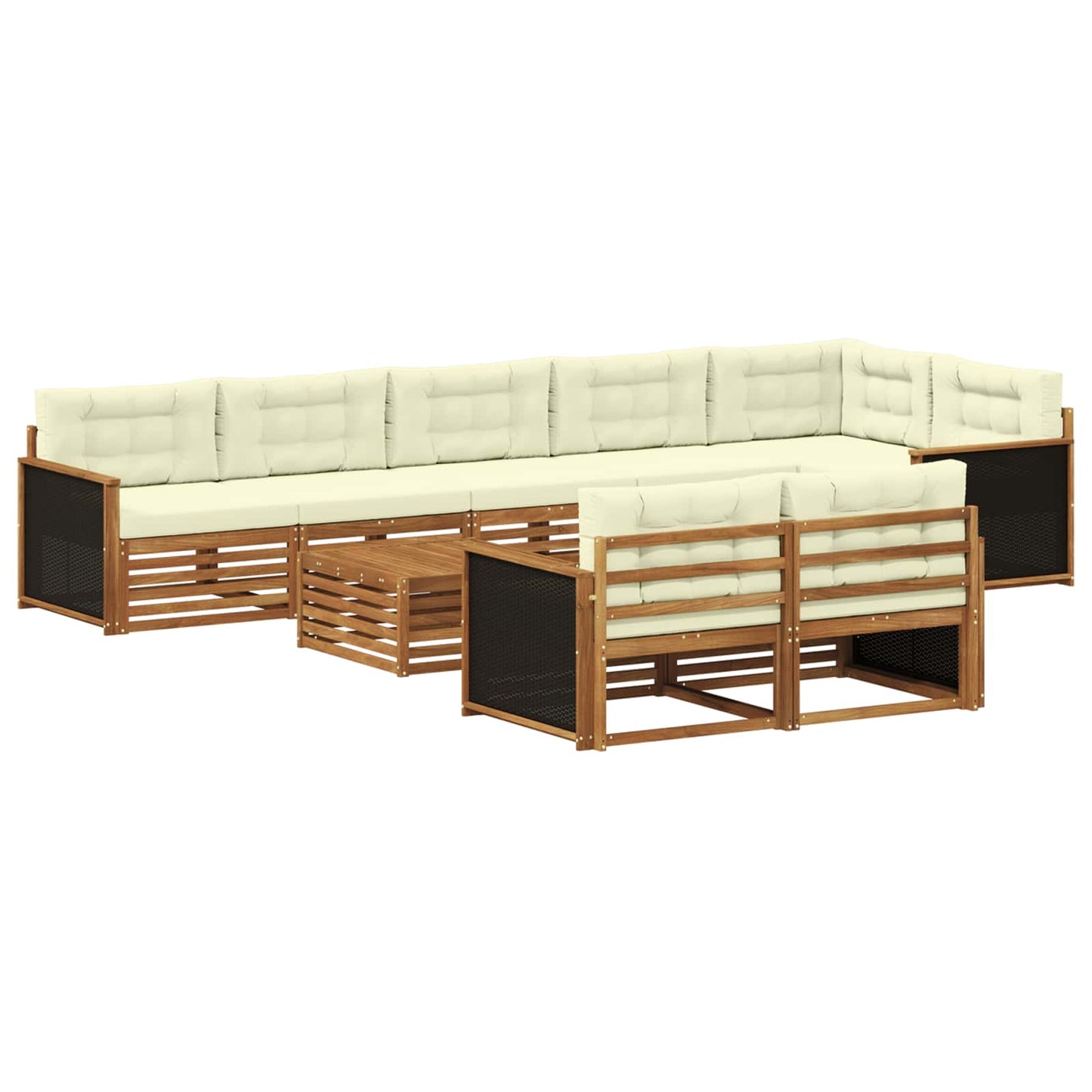 Set di divani da esterno con cuscino 9 pcs