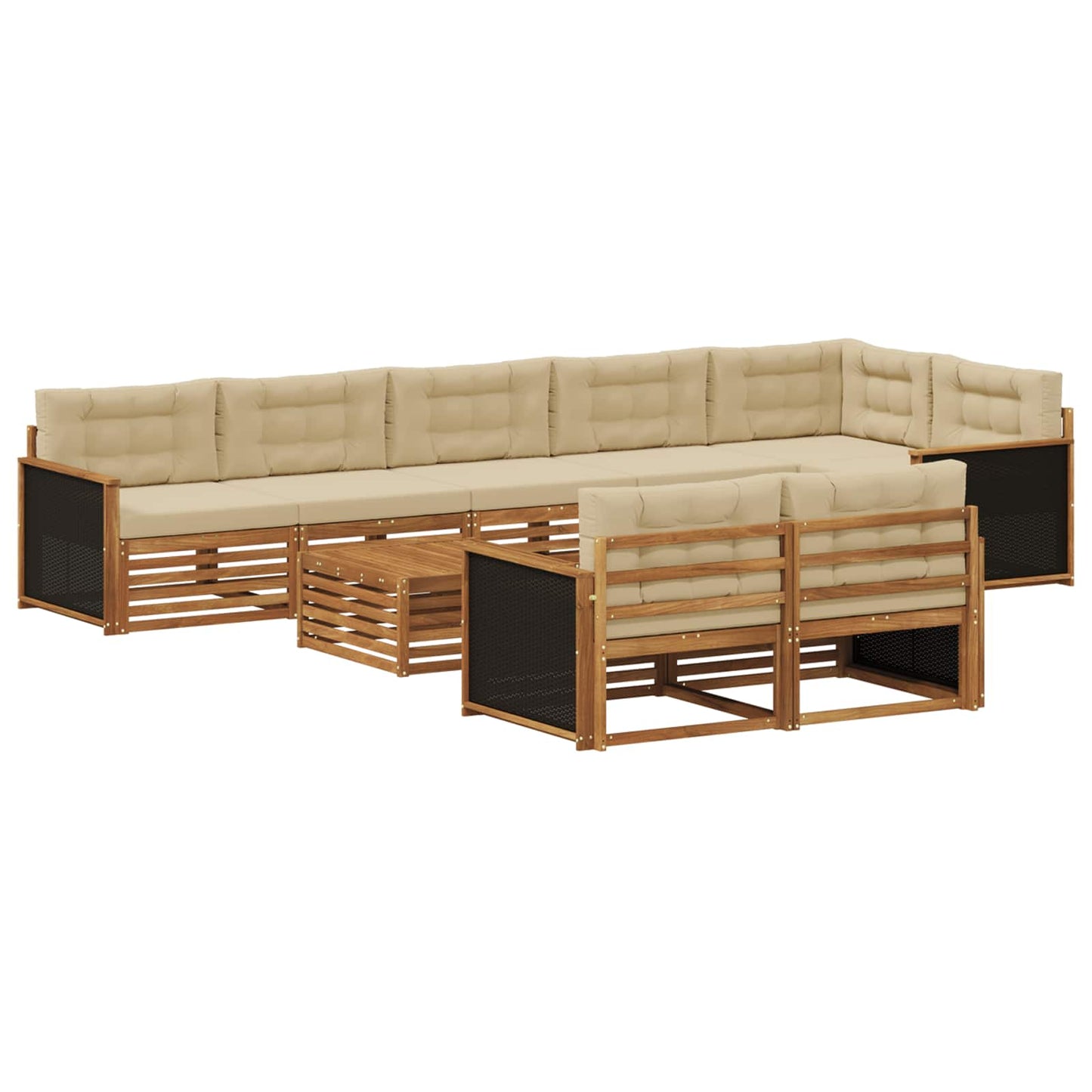 Set di divani da esterno con cuscino 9 pcs