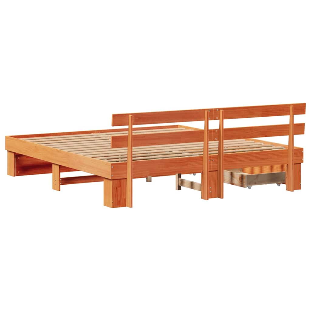 Struttura del letto Marrone cerato 200 x 200 cm Pino massello | homemem39