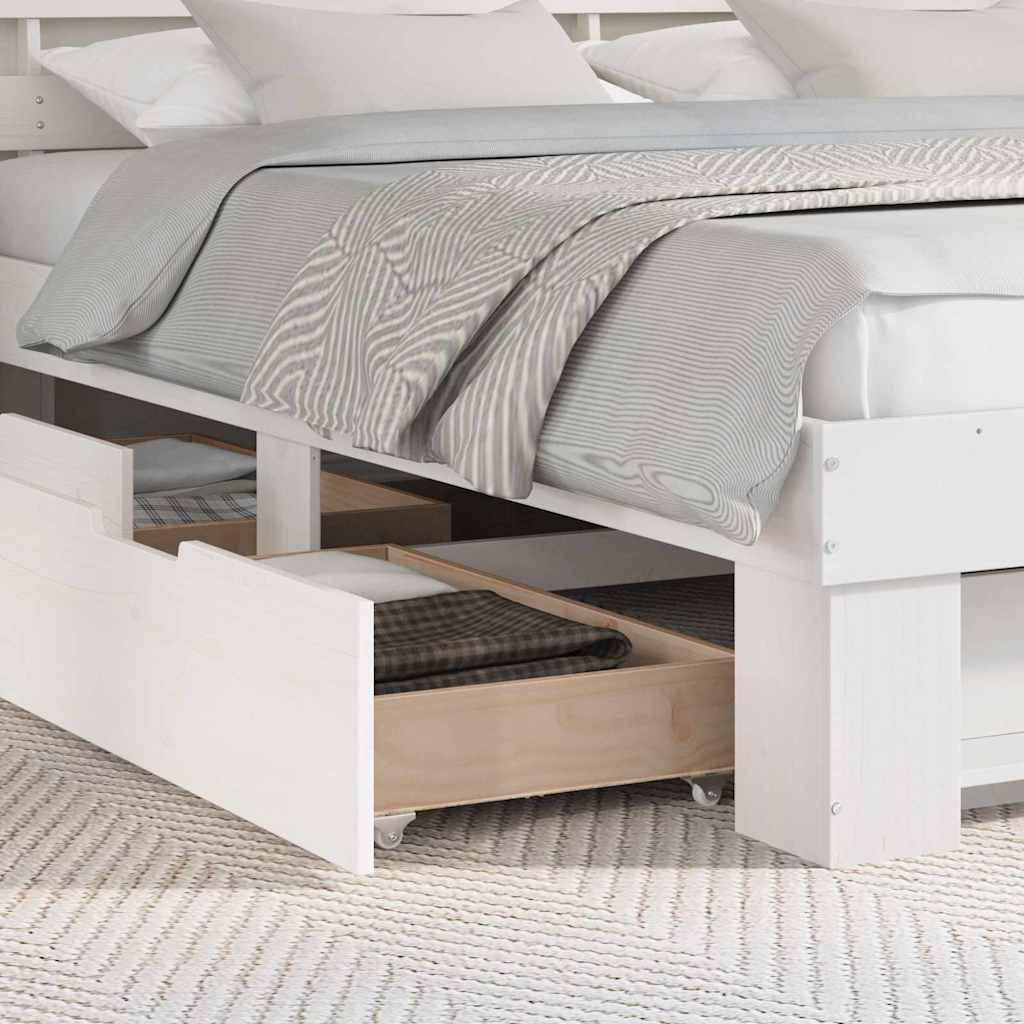 Struttura del letto Bianco 180 x 200 cm Pino massello