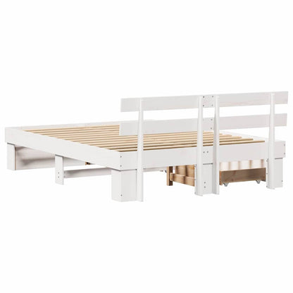 Struttura del letto Bianco 150 x 200 cm Pino massello | homemem39