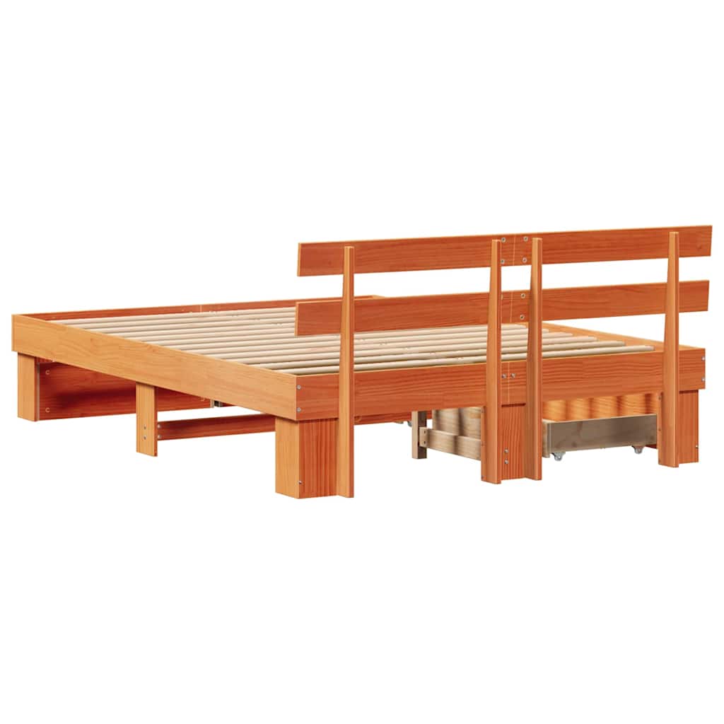 Struttura del letto Marrone cerato 150 x 200 cm Pino massello | homemem39