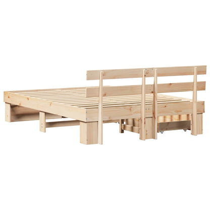 Struttura del letto Marrone 140 x 200 cm Pino massello