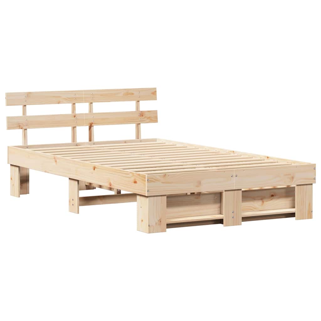 Struttura del letto Marrone 135 x 190 cm Pino massello | homemem39