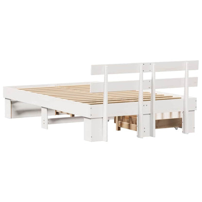 Struttura del letto Bianco 135 x 190 cm Pino massello | homemem39