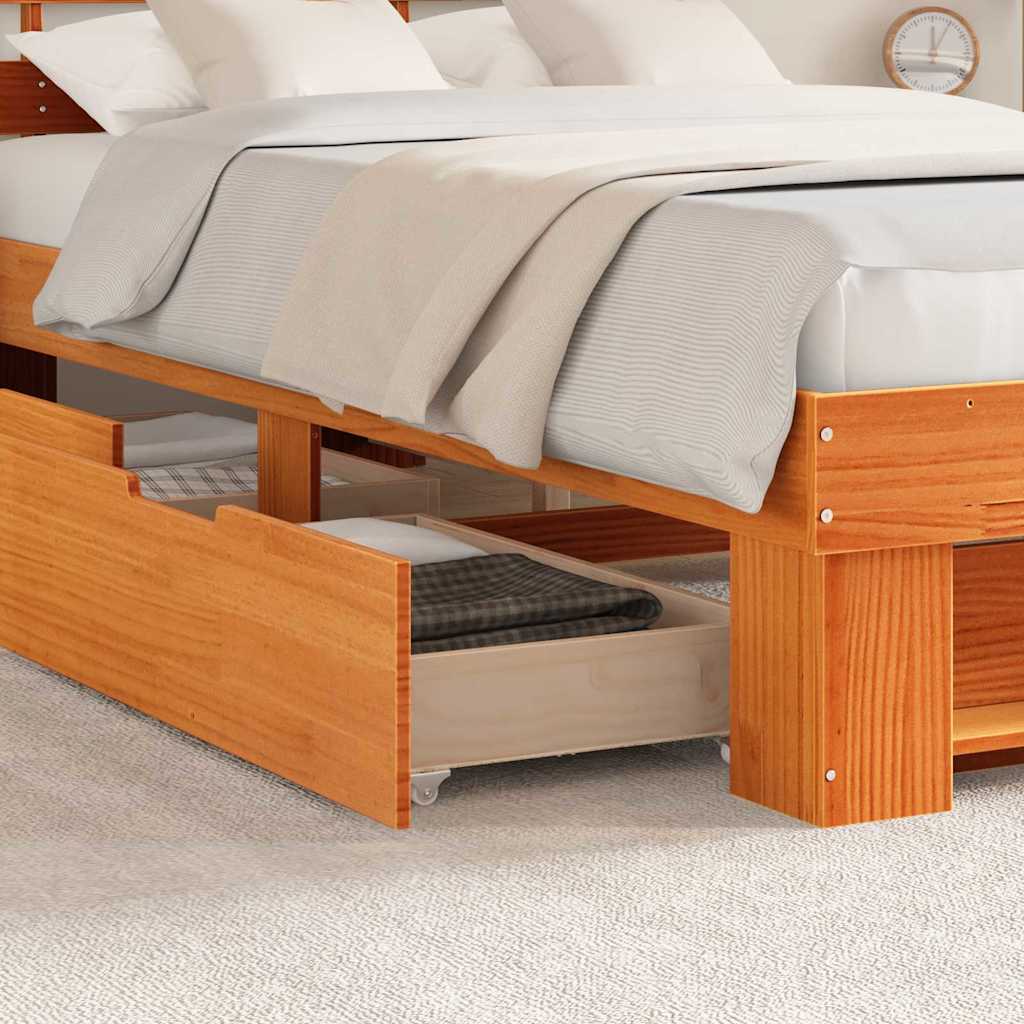 Struttura del letto Marrone cerato 135 x 190 cm Pino massello | homemem39