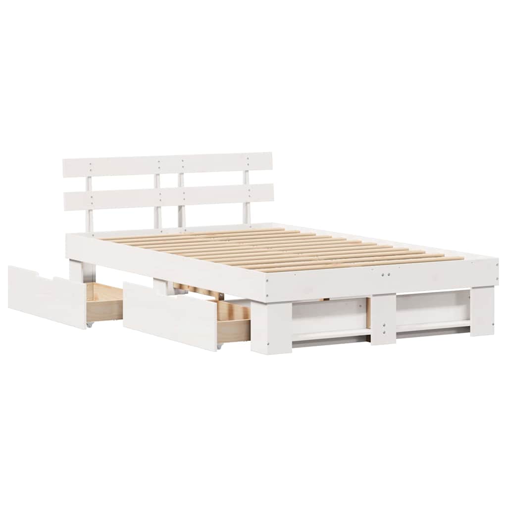 Struttura del letto Bianco 120 x 190 cm Pino massello | homemem39