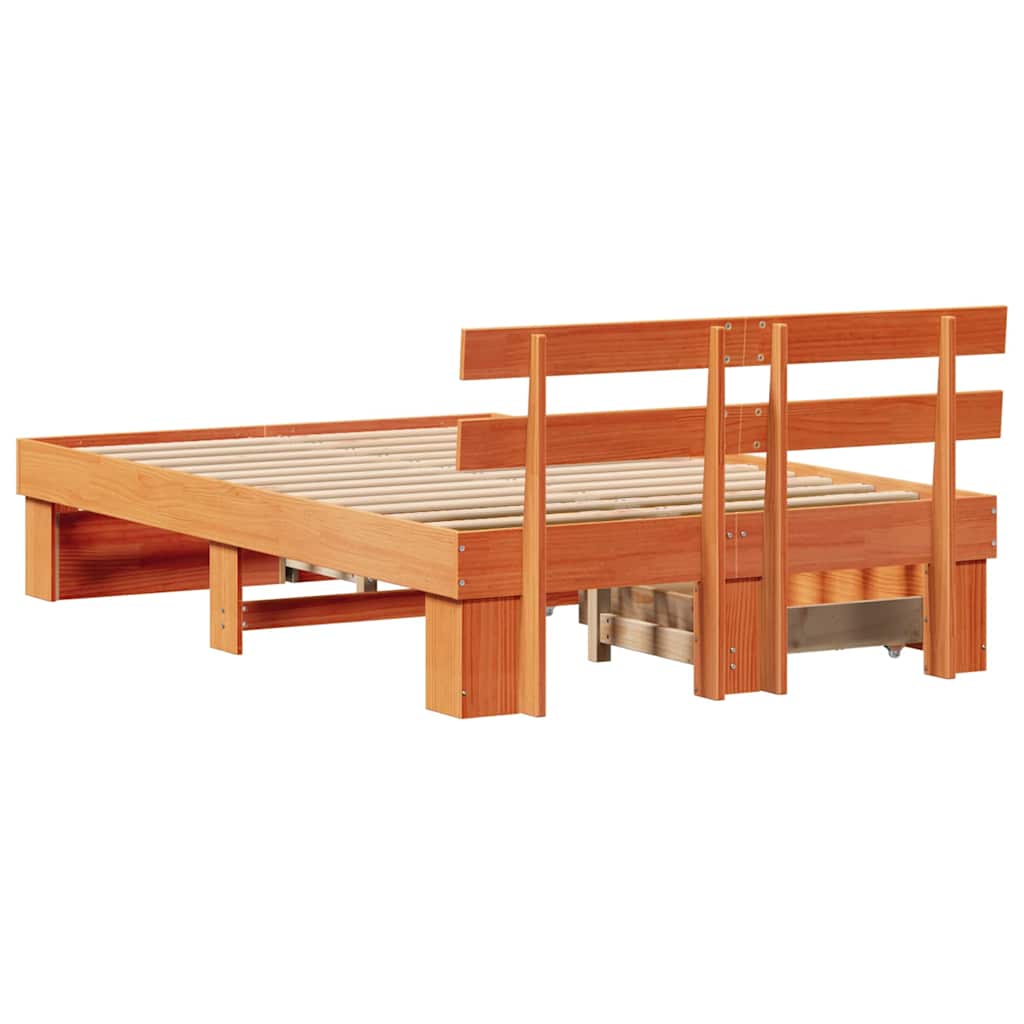 Struttura del letto Marrone cerato 120 x 190 cm Pino massello | homemem39