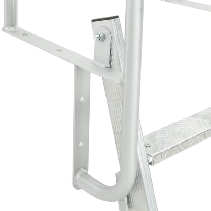 Scala da molo a 3 gradini Argento 58 x 77 x 144 cm Alluminio