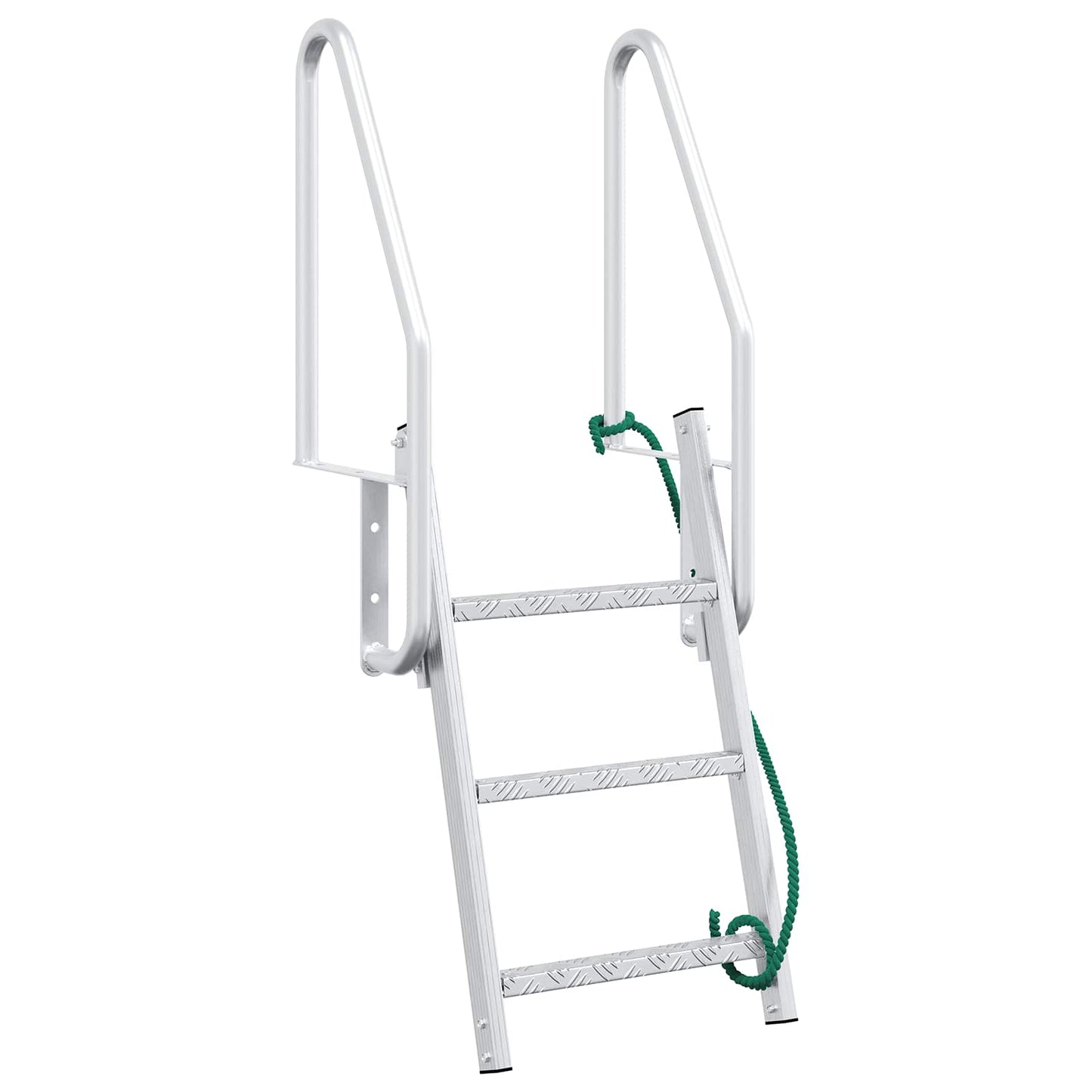 Scala da molo a 3 gradini Argento 58 x 77 x 144 cm Alluminio