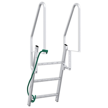 Scala da molo a 3 gradini Argento 58 x 77 x 144 cm Alluminio